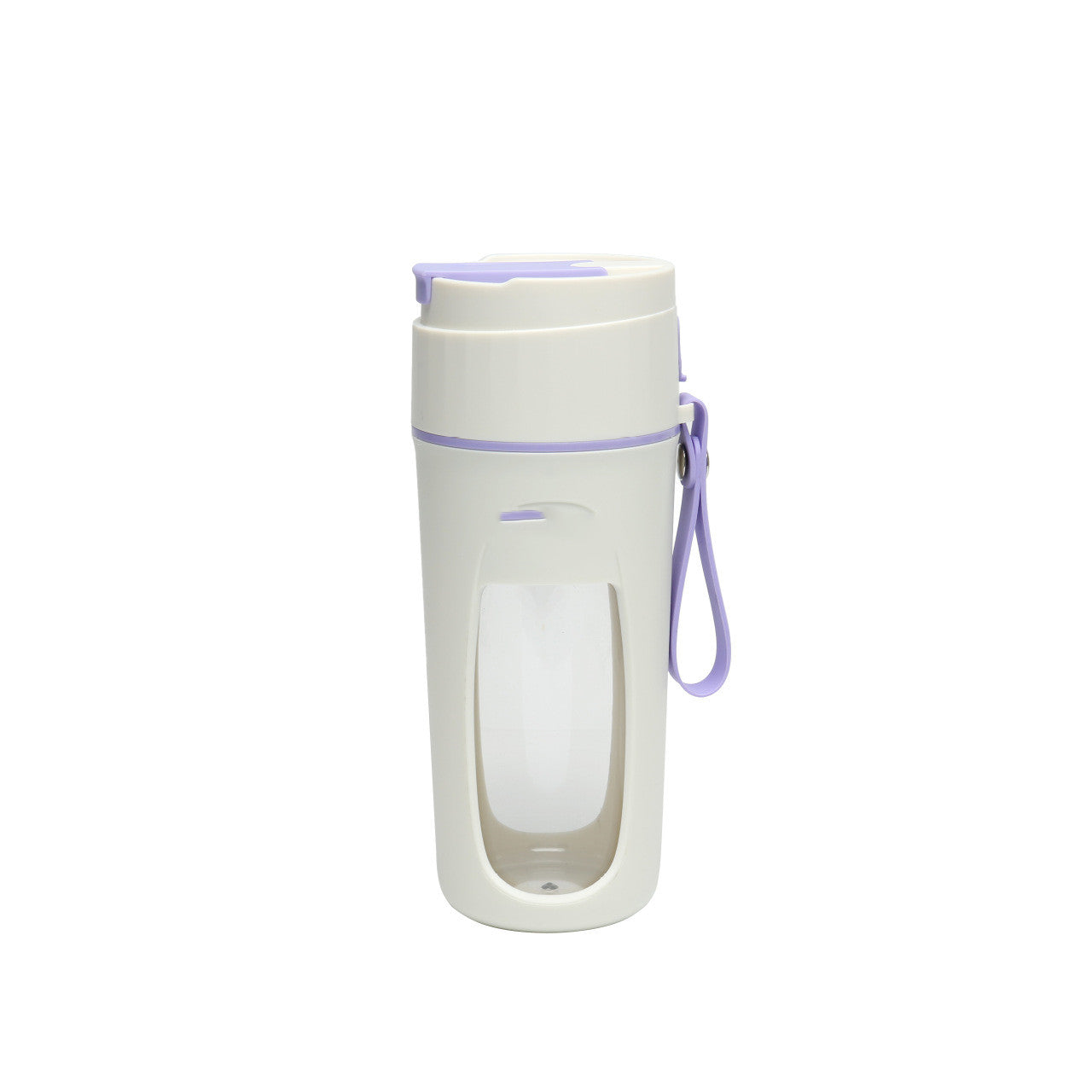 Portable USB Blender Cup for Smoothies & Juices with stylish design and pomegranate background.