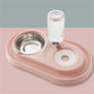 Automatic dog water bowl in ancient pink with stainless steel bowl and water refill feature.