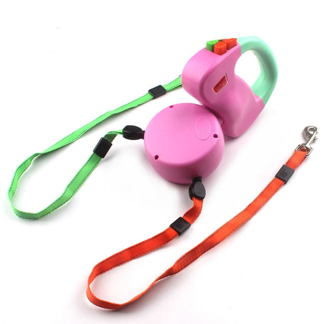 Retractable Dual Pet Leash for Two Dogs
