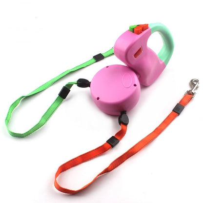 Retractable Dual Pet Leash for Two Dogs