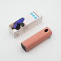 Portable mobile phone screen cleaner set in use, featuring microfiber wipe and cleaning fluid in a compact design.