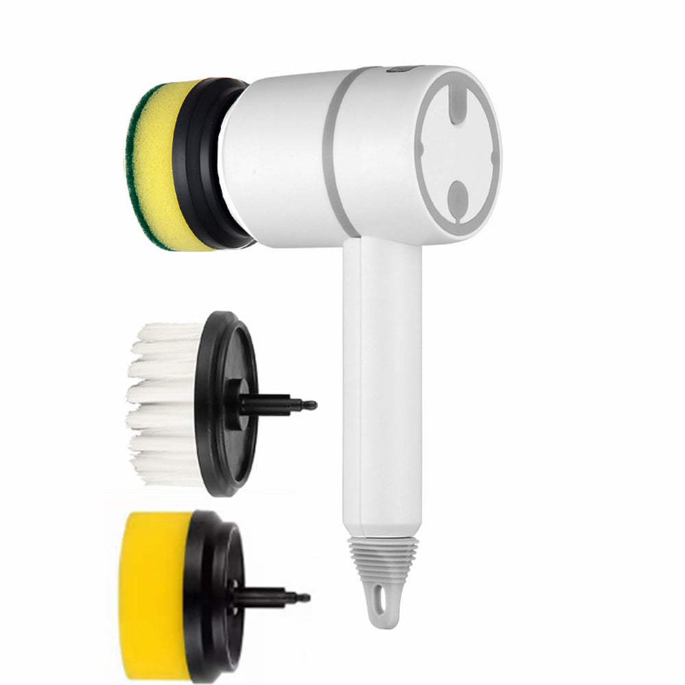 automatic electric cleaning brush with interchangeable heads for versatile cleaning surfaces