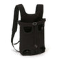 Black dog carrier sling designed for comfort and safety, featuring multiple pockets and adjustable straps for pets.
