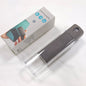 Portable mobile phone screen cleaner set in use, featuring microfiber wipe and cleaning fluid in a compact design.