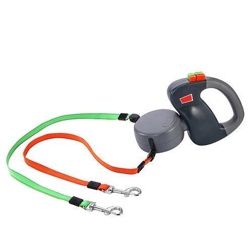 Retractable Dual Pet Leash for Two Dogs
