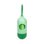 Pet Trash Bag Dog Poop Bags For Waste Refuse Cleanup in light green dispenser with hanging loop.