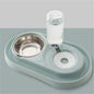 Automatic dog water bowl featuring a stainless steel bowl and a water refill system in vintage blue.