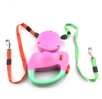 Retractable Dual Pet Leash for Two Dogs