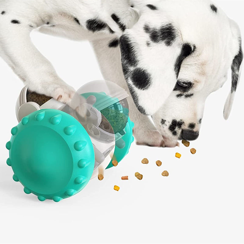 Interactive slow feeder dog toy designed for fun feeding, featuring an intelligent robot tumbler and balance system.