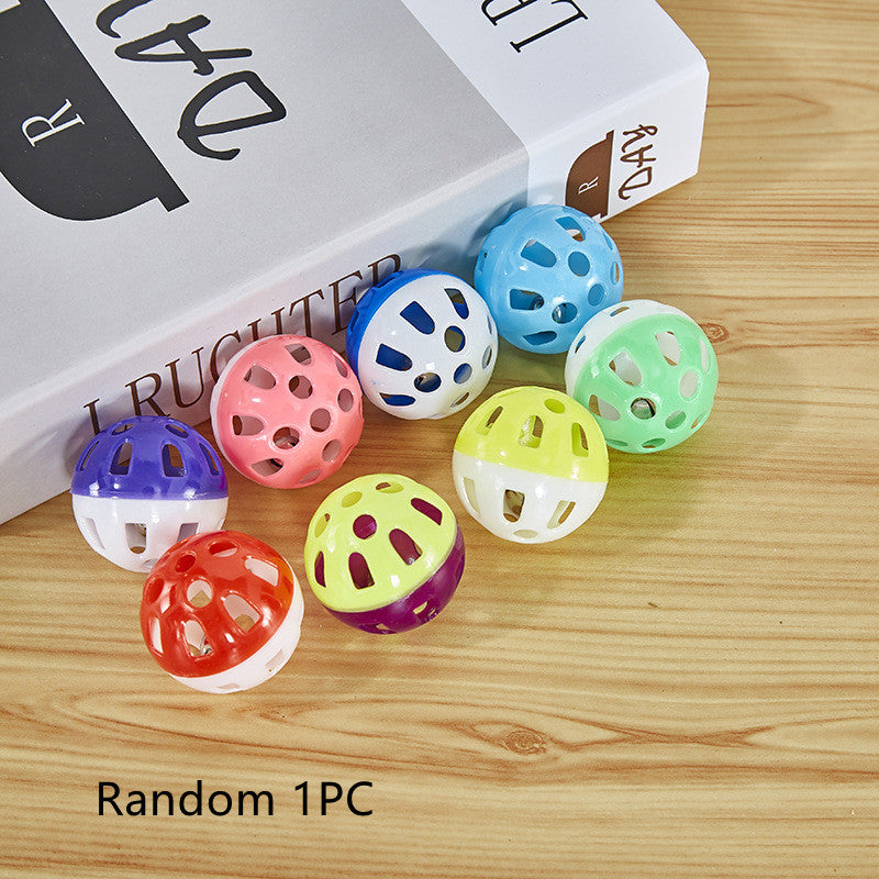 Interactive bell cat toy assortment with vibrant colors, designed to engage and entertain cats.