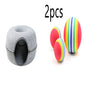 Two playful cats interacting with a 2-in-1 felt cat tunnel bed in stylish grey felt.