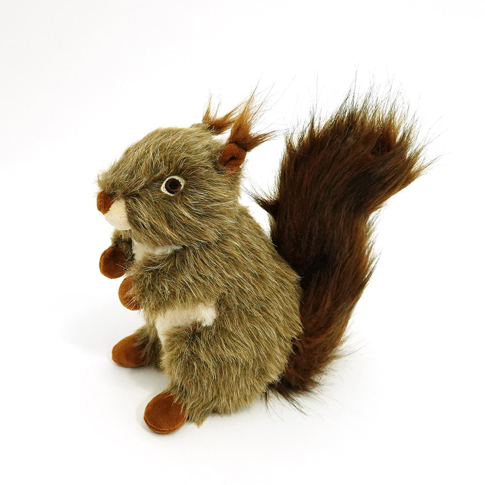 Squirrel squeaky dog toy for dogs, plush toy with a realistic squirrel design, perfect for engaging play.