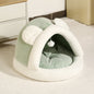 self-warming cat cave bed with plush exterior and cozy design for small dogs and cats
