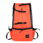 Dog carrier backpack for small dogs and cats in vibrant orange color, designed for comfort and durability.