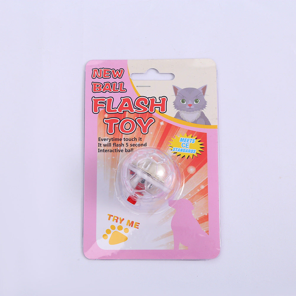 Glowing cat toy ball packaging featuring a new ball flash toy for interactive pet play.