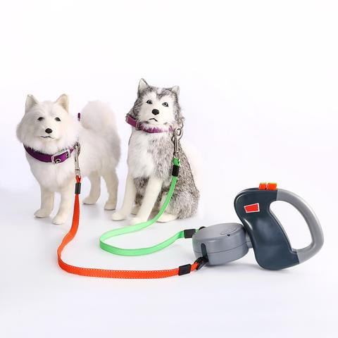 Retractable Dual Pet Leash for Two Dogs