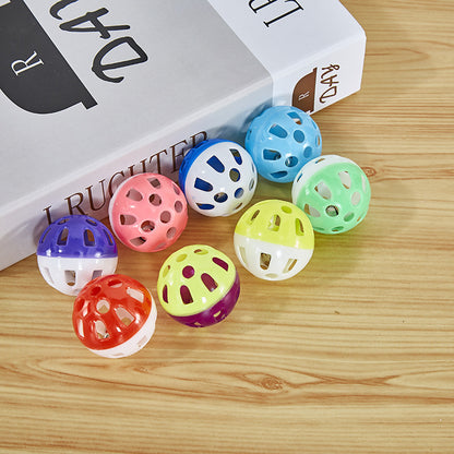 Interactive bell cat toy in vibrant colors, perfect for engaging indoor play with your pet cat.