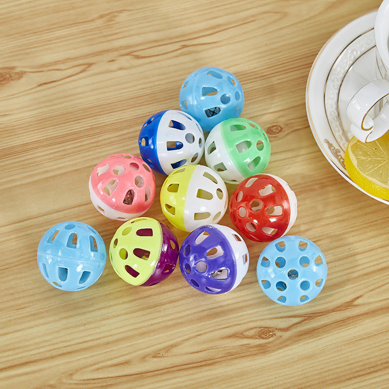 Colorful interactive bell cat toy balls designed for engaging play sessions with cats.