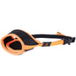 Adjustable dog muzzle in orange and black, designed for large dogs to prevent eating indiscriminately.