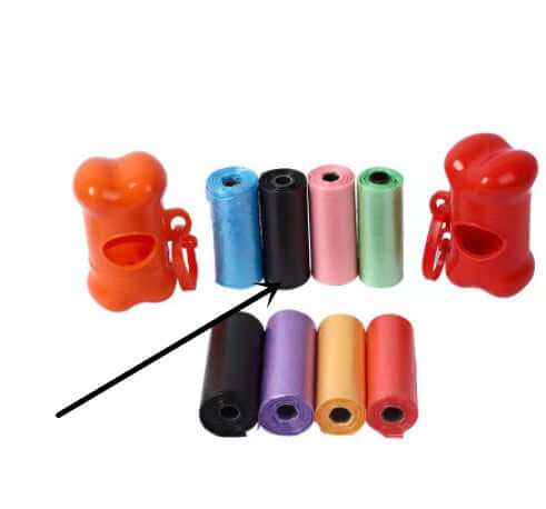 Pet Trash Bag Dog Poop Bags For Waste Refuse Cleanup in six colors, including black, for convenient waste management.