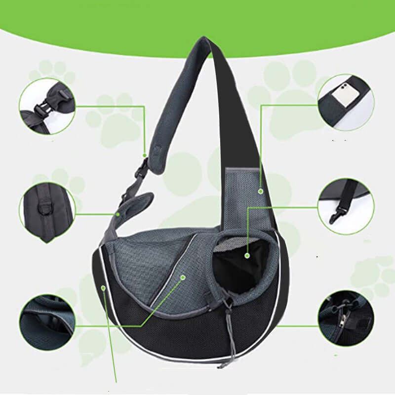 pet crossbody carrier bag with adjustable strap and breathable mesh design for comfortable pet transport