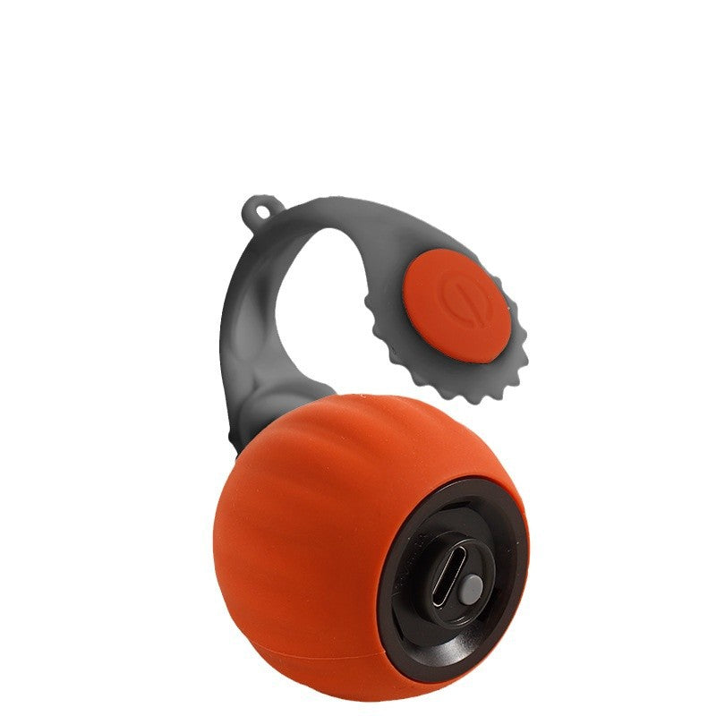 Automatic rolling cat ball toy in vibrant orange color for indoor cats' playful engagement.