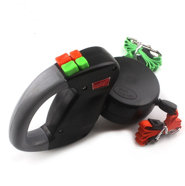 Retractable Dual Pet Leash for Two Dogs