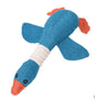 Interactive plush squeaky dog toy in the shape of a colorful bird for playful dogs.