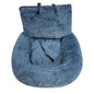 washable dog car seat bed in soft blue fur with removable cover and safety strap
