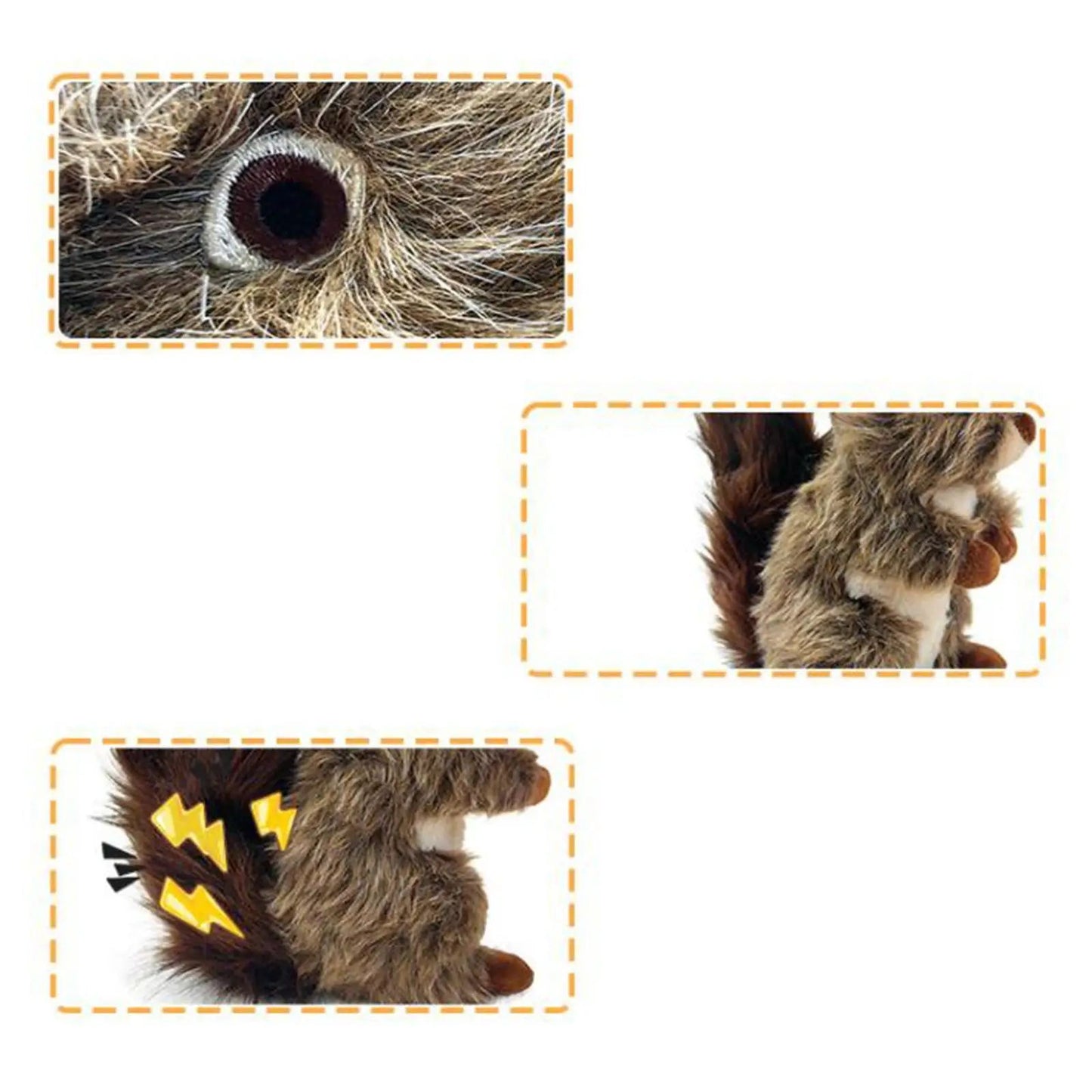 Squirrel squeaky dog toy for dogs, plush toy with a realistic squirrel design, perfect for engaging play.