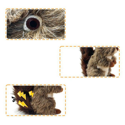 Squirrel squeaky dog toy for dogs, plush toy with a realistic squirrel design, perfect for engaging play.
