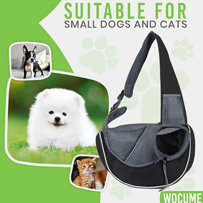 pet crossbody carrier bag suitable for small dogs and cats with breathable design and comfortable strap