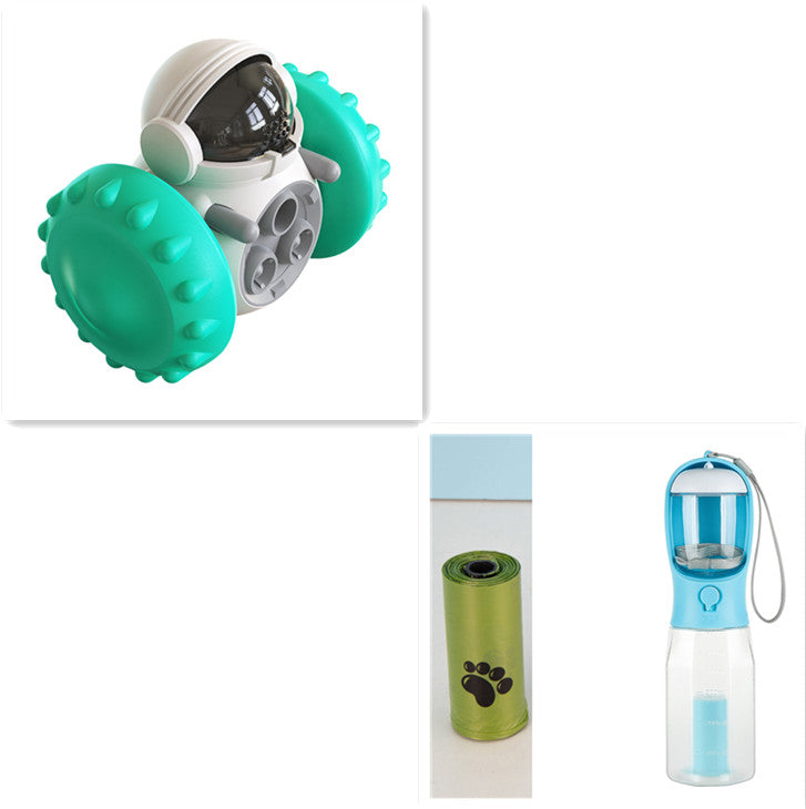 Interactive slow feeder dog toy designed for fun feeding, featuring an intelligent robot tumbler and balance system.