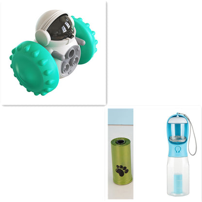 Interactive slow feeder dog toy designed for fun feeding, featuring an intelligent robot tumbler and balance system.