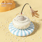 Electric cat teaser toy with natural feathers and laser for interactive play, features automatic obstacle avoidance.
