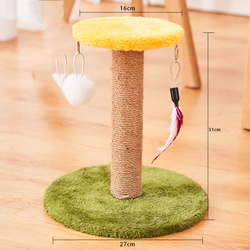 527618f7f13c5Cat playing with durable sisal cat scratcher in a cozy indoor setting.