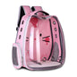 Bubble Pet Backpack Carrier for Cats & Small Dogs in pink with transparent bubble window and breathable ventilation.