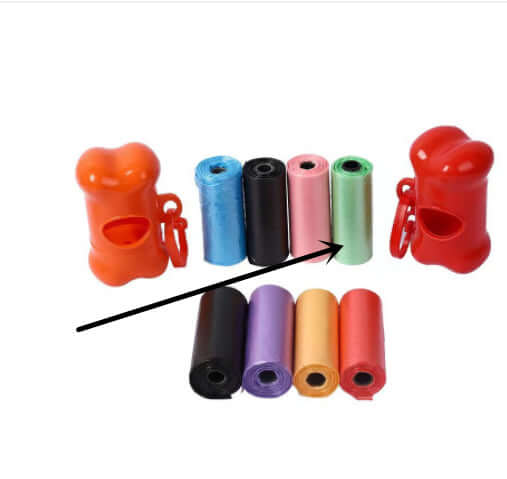 Pet Trash Bag Dog Poop Bags For Waste Refuse Cleanup in six colors including green trash bag.
