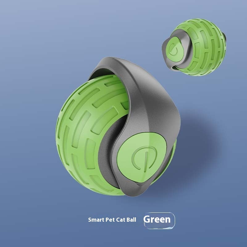 Automatic rolling cat ball in green color, perfect for interactive playtime with your cat.