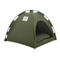 Cat tent cooling mat for pets featuring a cozy green design with an inner cushion for comfort.